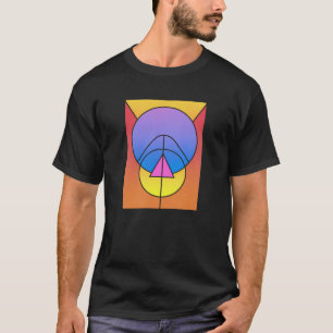 Abstrakte geometrische Kreise Linie Bunt T-Shirt