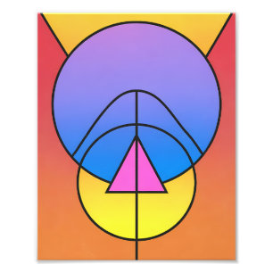 Abstrakte geometrische Kreise Linie Farbposter Fotodruck