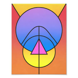 Abstrakte geometrische Kreise Linie Farbposter Fotodruck