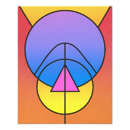Abstrakte geometrische Kreise Linie Farbposter Fotodruck