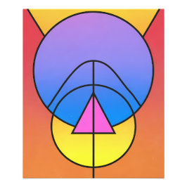 Abstrakte geometrische Kreise Linie Farbposter Fotodruck