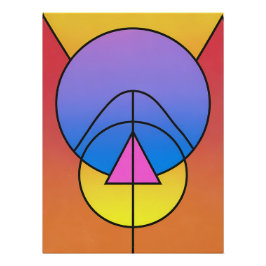 Abstrakte geometrische Kreise Linie Farbposter Poster