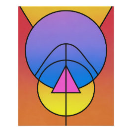 Abstrakte geometrische Kreise Linie Farbposter Poster