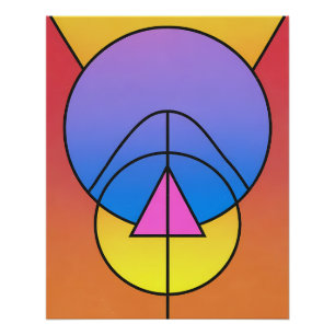 Abstrakte geometrische Kreise Linie Farbposter Poster