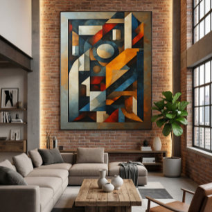 Abstrakte geometrische kubistische Moderne Leinwanddruck