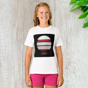 Abstrakte geometrische Kugel Rot Weiß Schwarz T-Shirt