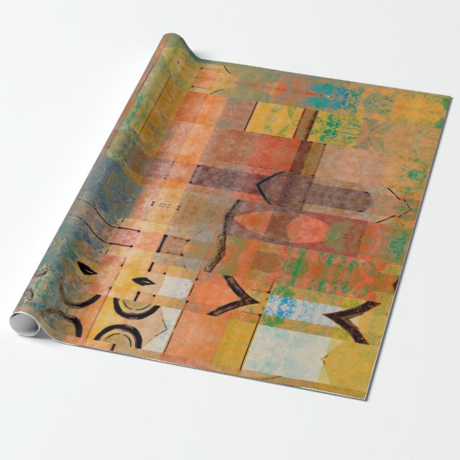abstrakte geometrische Kunst horizontale Streifen  Geschenkpapier (Ungerollt)