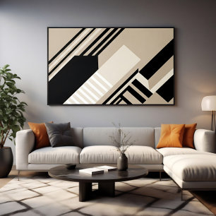 Abstrakte geometrische Kunst in neutralen Tönen Leinwanddruck