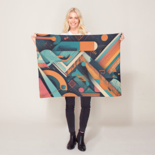Abstrakte geometrische Kunst – Kräftige lebendige Fleecedecke