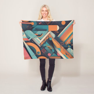Abstrakte geometrische Kunst – Kräftige lebendige Fleecedecke