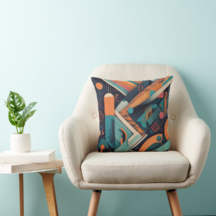 Abstrakte geometrische Kunst – Kräftige lebendige Kissen