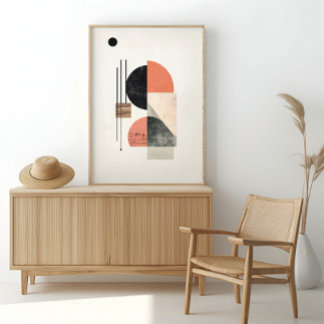 Abstrakte Geometrische Kunst mit natürlichen Textu Poster