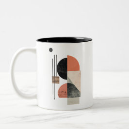 Abstrakte Geometrische Kunst mit natürlichen Textu Zweifarbige Tasse