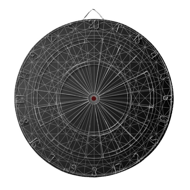 Abstrakte geometrische Kunstkreiszeichen Dartscheibe (vorne)
