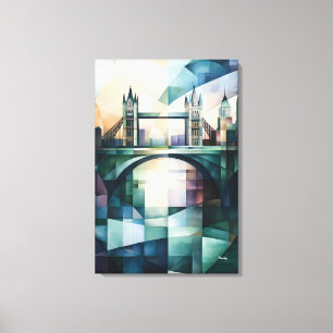 Abstrakte geometrische London-Skyline mit Tower Br Leinwanddruck