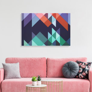 Abstrakte geometrische marineblaue grüne braune el leinwanddruck