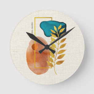 Abstrakte geometrische minimalistische Moderne Mit Runde Wanduhr