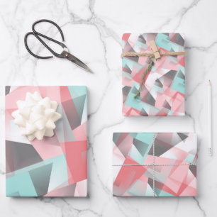 Abstrakte geometrische moderne Geschenkverpackung Geschenkpapier Set