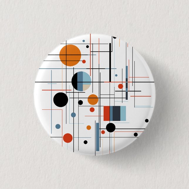 Abstrakte geometrische moderne minimalistische Lin Button (Vorderseite)