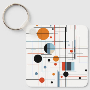 Abstrakte geometrische moderne minimalistische Lin Schlüsselanhänger