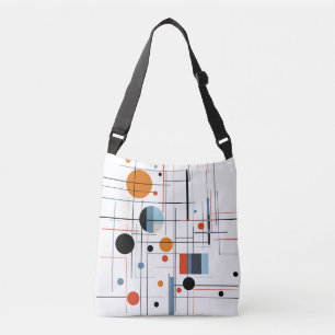 Abstrakte geometrische moderne minimalistische Lin Tragetaschen Mit Langen Trägern
