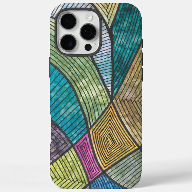 Abstrakte geometrische Muster kurviger Linien Case-Mate iPhone Hülle (Rückseite)