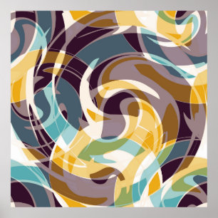 Abstrakte geometrische Objekte Graffiti grunge eff Poster