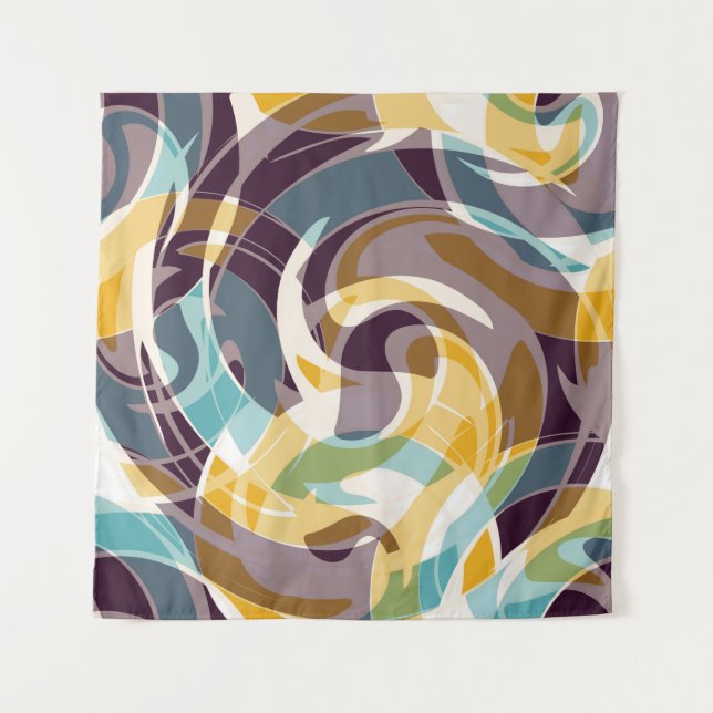 Abstrakte geometrische Objekte Graffiti grunge eff Wandteppich (Vorderseite)