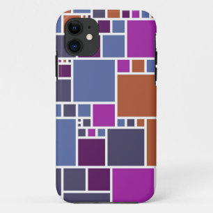 Abstrakte geometrische Quadrate   Braun Lila Grau Case-Mate iPhone Hülle