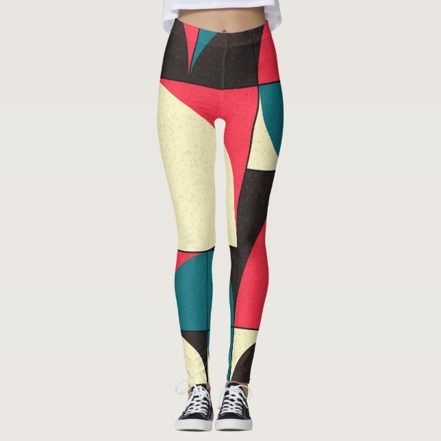 Abstrakte geometrische, rechnerische Kunstdarstell Leggings (Vorderseite)