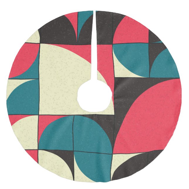 Abstrakte geometrische, rechnerische Kunstdarstell Polyester Weihnachtsbaumdecke (Vorderseite)