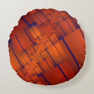 Abstrakte geometrische rote Dekoration Rundes Kissen