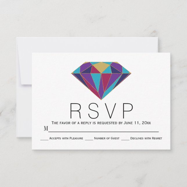 Abstrakte geometrische RSVP-Karte RSVP Karte (Vorderseite)