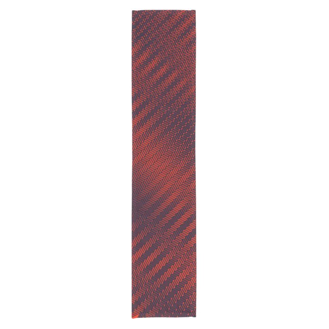 Abstrakte geometrische Schwarz-Rot-Streifen, tripp Kurzer Tischläufer (Vorderseite)