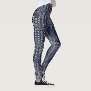 Abstrakte geometrische Schwarz-Weiß-Streifen, trip Leggings