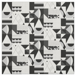 Abstrakte geometrische Schwarz-weiße Formen modern Stoff