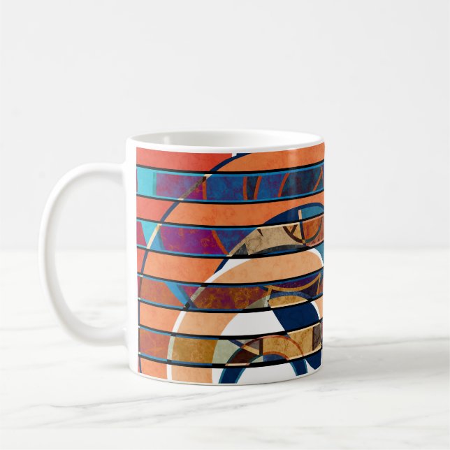 Abstrakte geometrische Streifen Kaffeetasse (Links)