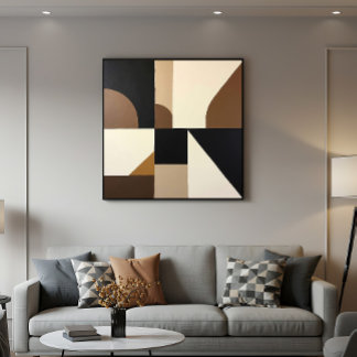 Abstrakte geometrische Wand im Mid-Century-Stil Poster