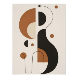 Abstrakte geometrische Wandkunst Mid-Century-Mod Poster