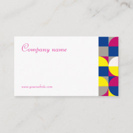 Abstrakte geometrische weiße Fuchsia QR Business C Visitenkarte