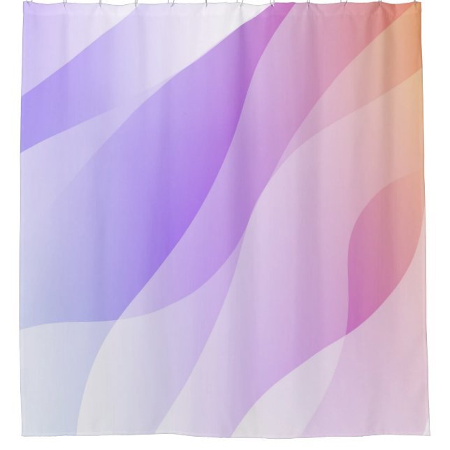 Abstrakte Geometrische Wellenform mit glattem Soft Duschvorhang (Vorderseite)