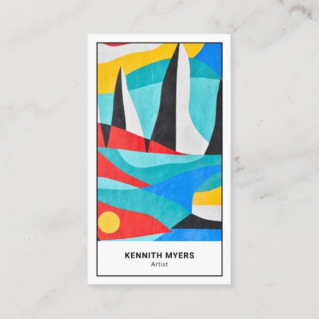 Abstrakte Geschäftstätigkeit | Minimalistische Vis Visitenkarte (Rückseite)