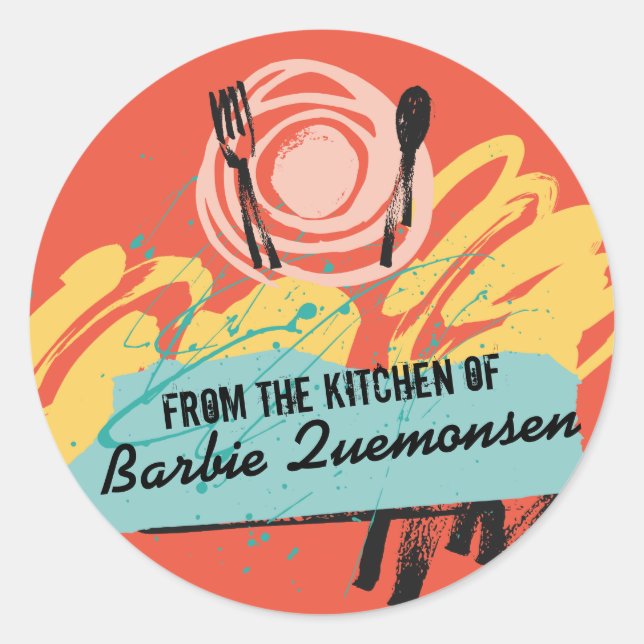 Abstrakte Geschirr aus der Küche Runder Aufkleber (Vorderseite)