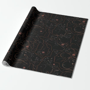 Abstrakte Gesichter Botanisches Geschenkpapier