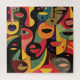Abstrakte Gesichter des Kubismus Puzzle