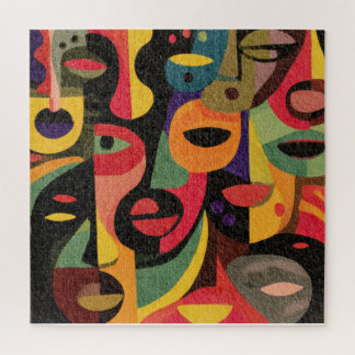 Abstrakte Gesichter des Kubismus Puzzle