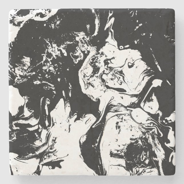 Abstrakte Gesichter Kunst Steinuntersetzer (Vorderseite)