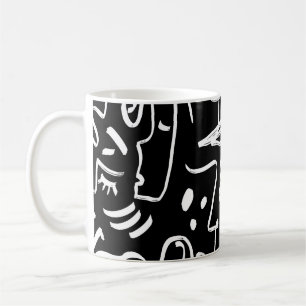 Abstrakte Gesichter Masken: Geometrisches Muster Kaffeetasse