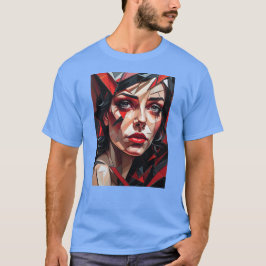 Abstrakte Gesichtshaut aus weiblichem Glas T-Shirt