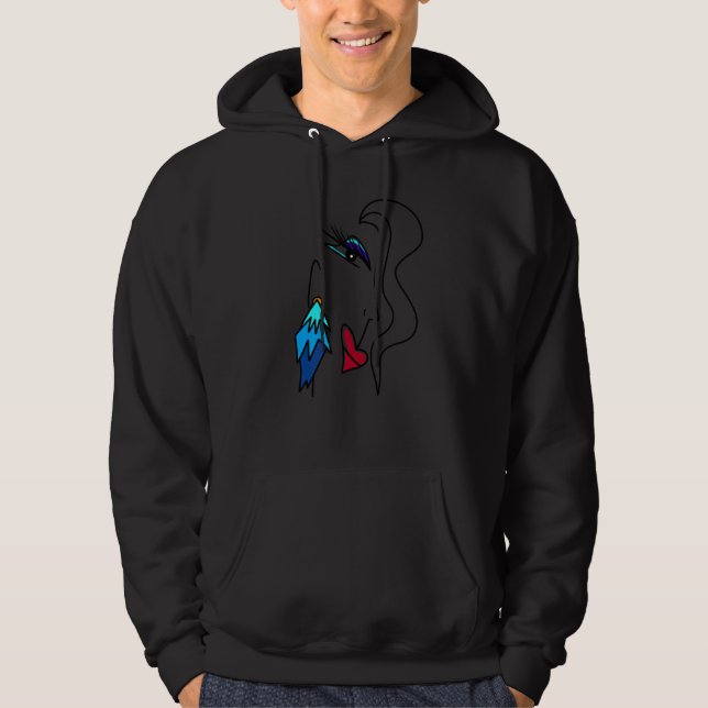 Abstrakte Gesichtskunst 2 Hoodie (Vorderseite)